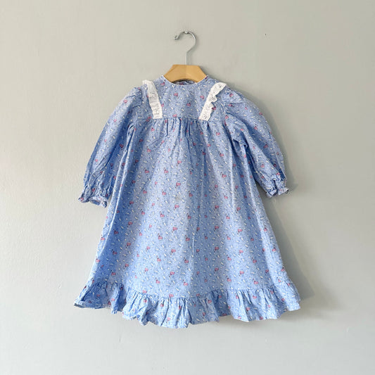 Handmade / Blue cotton dress / 4Y