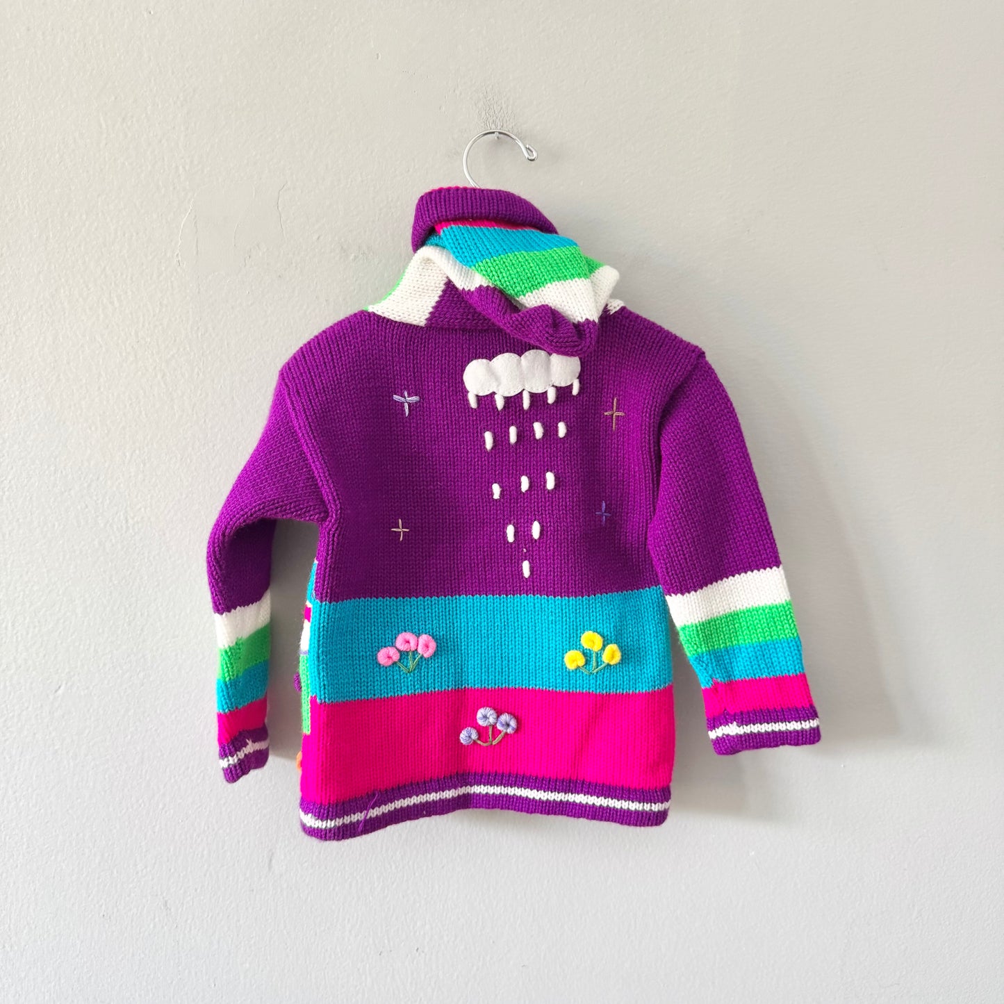 No brand / Purple Peruvian knit jacket / 4T - New with tag