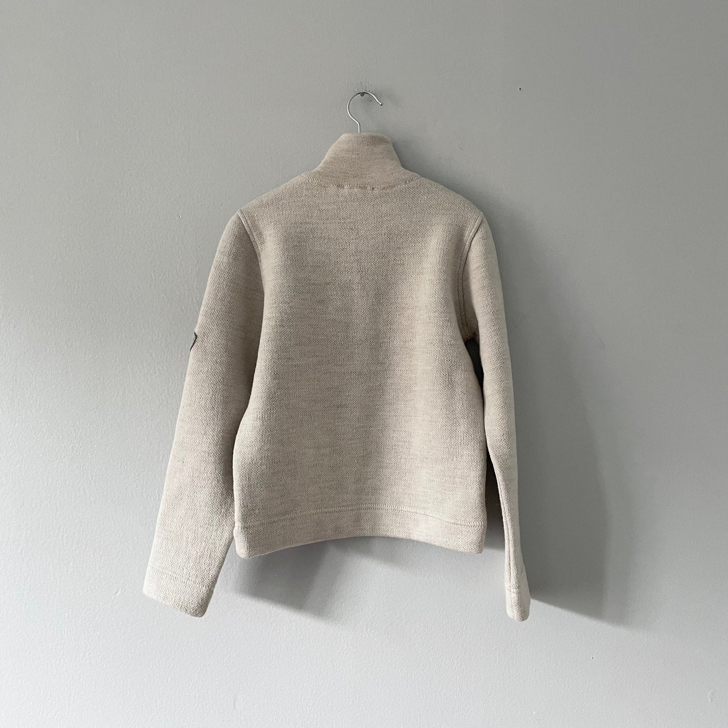 Bonpoint / Light grey half zip knit top / 8Y