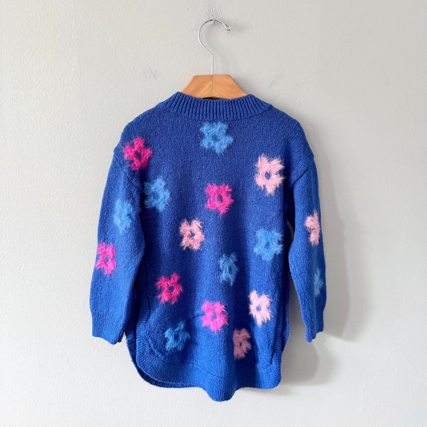 Hatley / Blue x flower knit pullover / 4Y