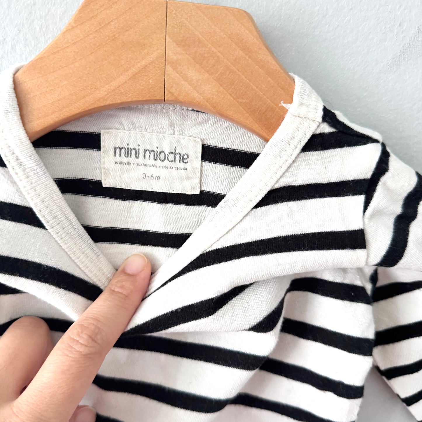 Mini mioche / Long sleeve stripe onesie / 3-6M