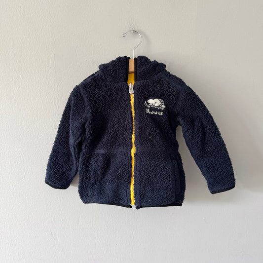 Roots / Black x yellow sherpa jacket / 2T