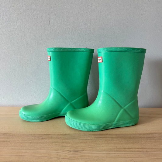 Hunter / Green x glitter rain boots / UK11 US12