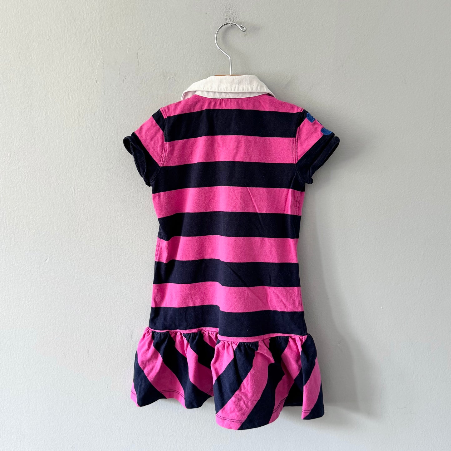 Polo Ralph Lauren / Pink x navy stripe summer dress / 5Y