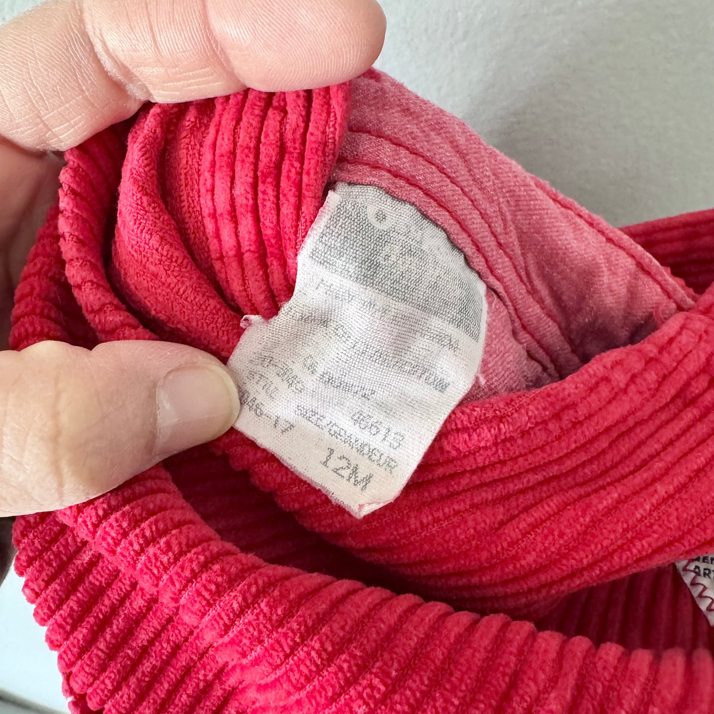 Vintage / Oshkosh red corduroy overalls / 12M