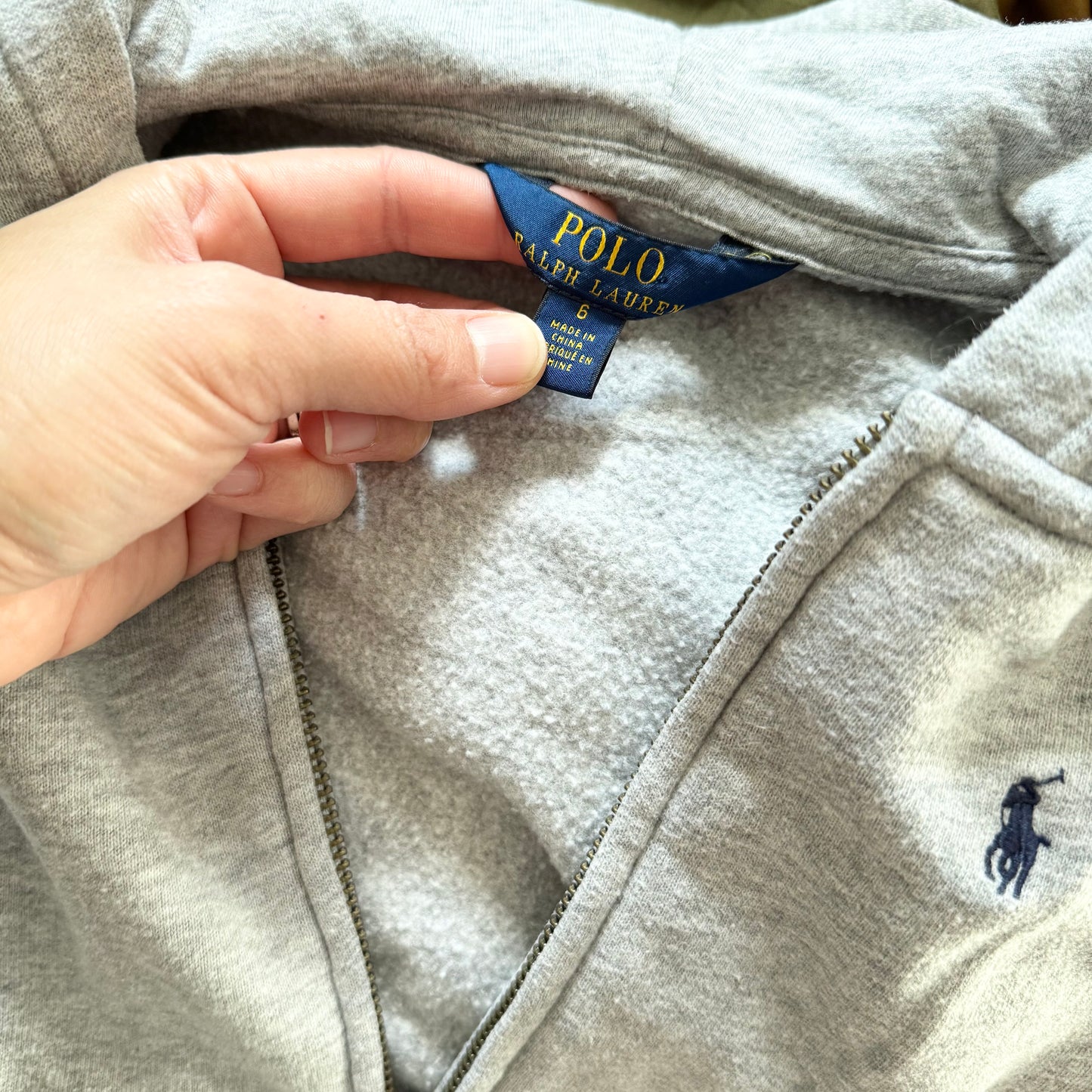 Polo Ralph Lauren	/ Light grey zip up hoodie / 6Y