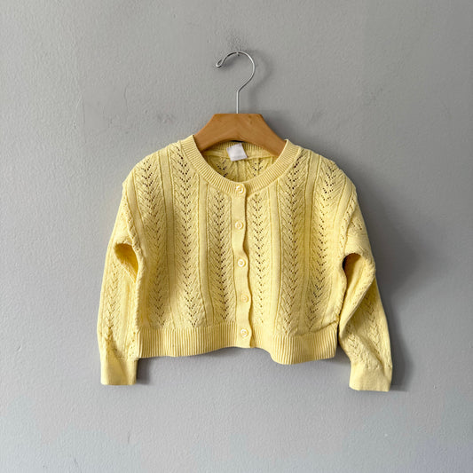 Gap / Light yellow cotton knit cardigan / 3Y