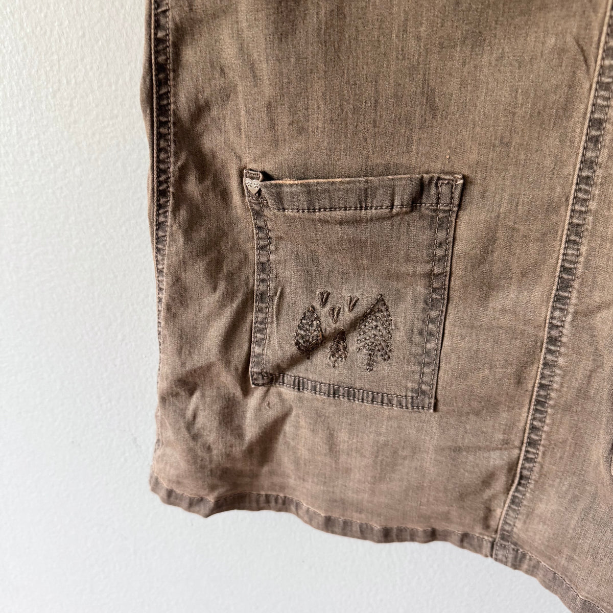 Souris mini / Brown overall skirt / 10Y