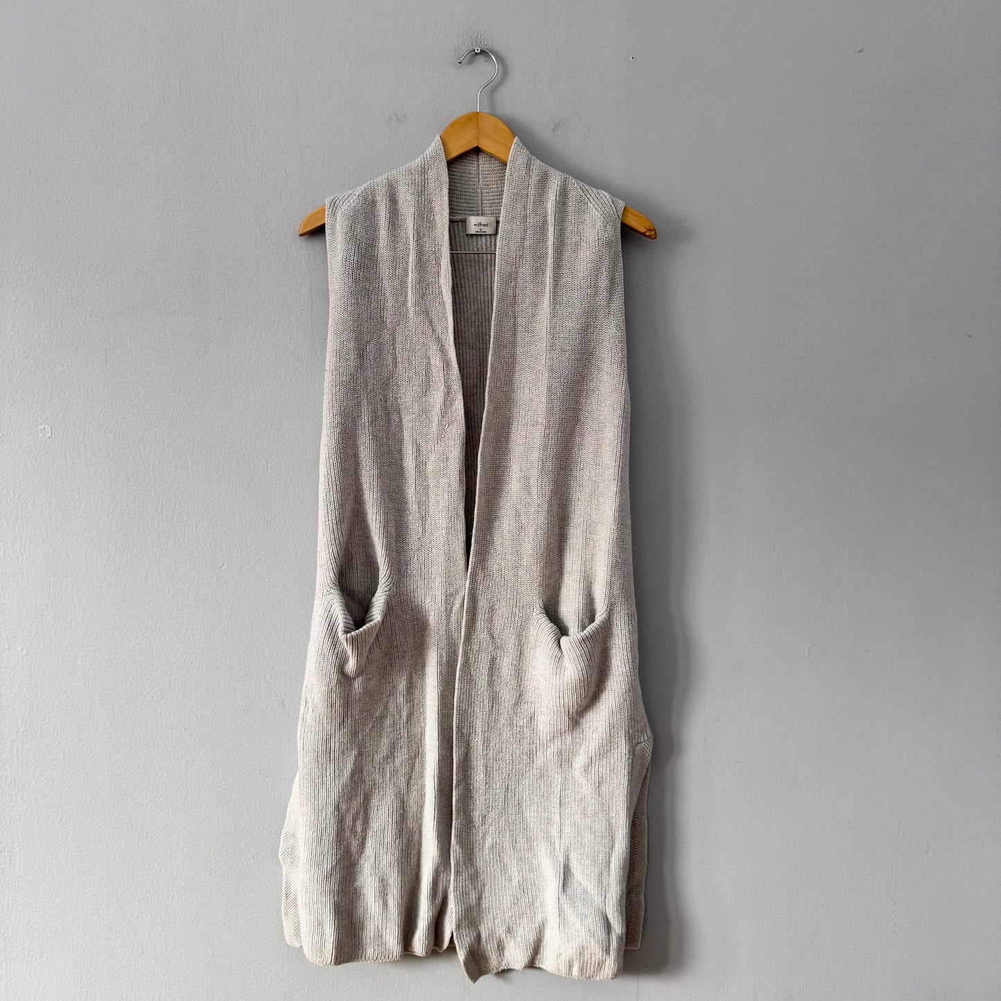 Wilfred / gilet long en tricot 100 % laine mérinos / Femme M