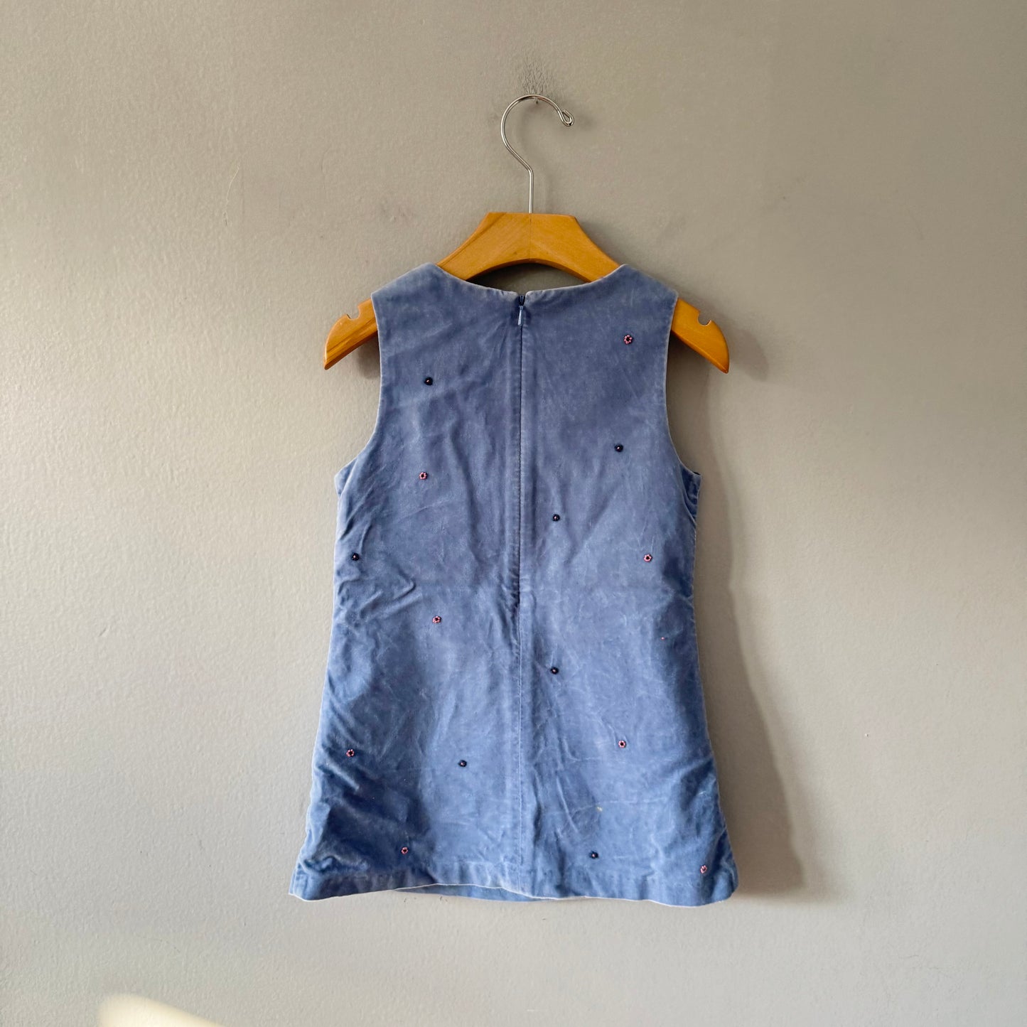 Talbots kids / Blue velour floral dress / 3T