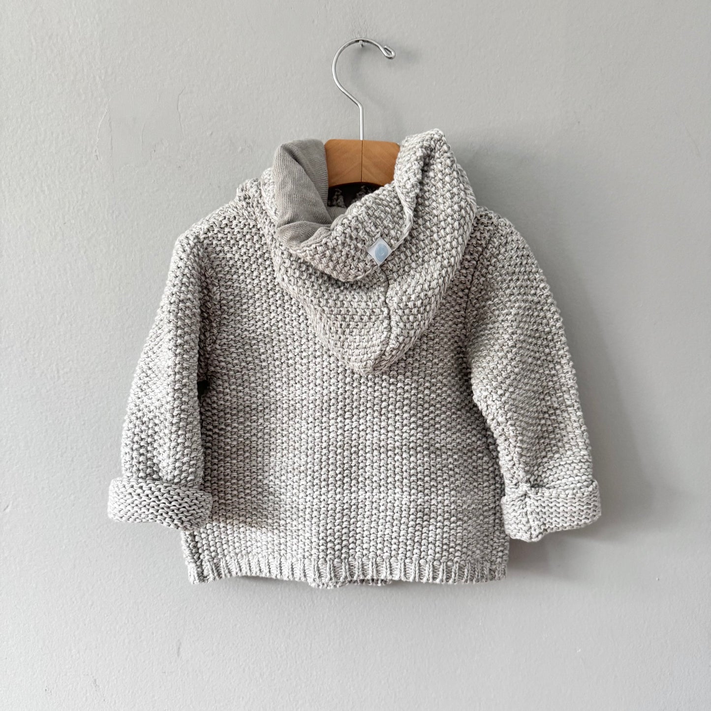 Beba bean / Veste en maille de coton gris clair / 12-18 mois - Neuve avec étiquette