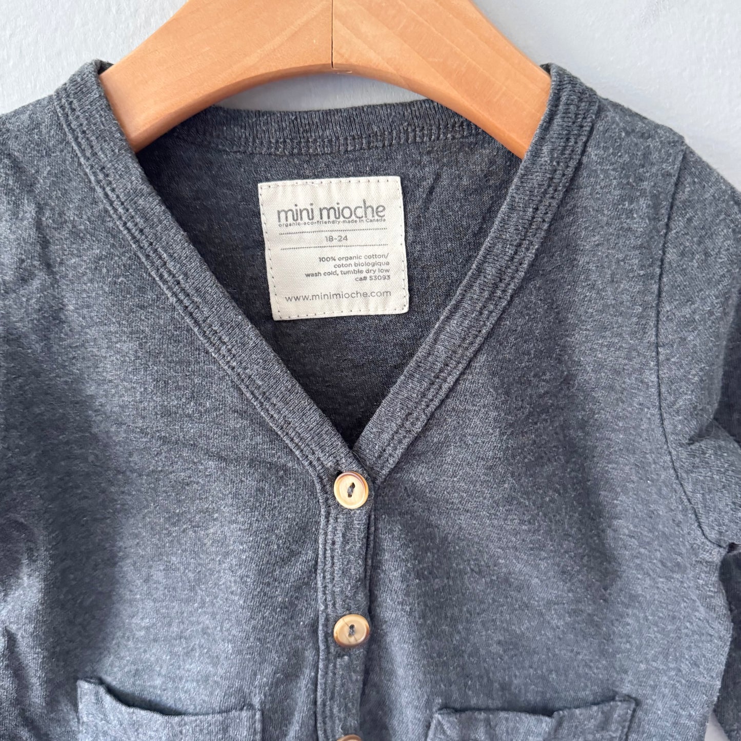 Mini mioche / Dark grey cardigan / 18-24M
