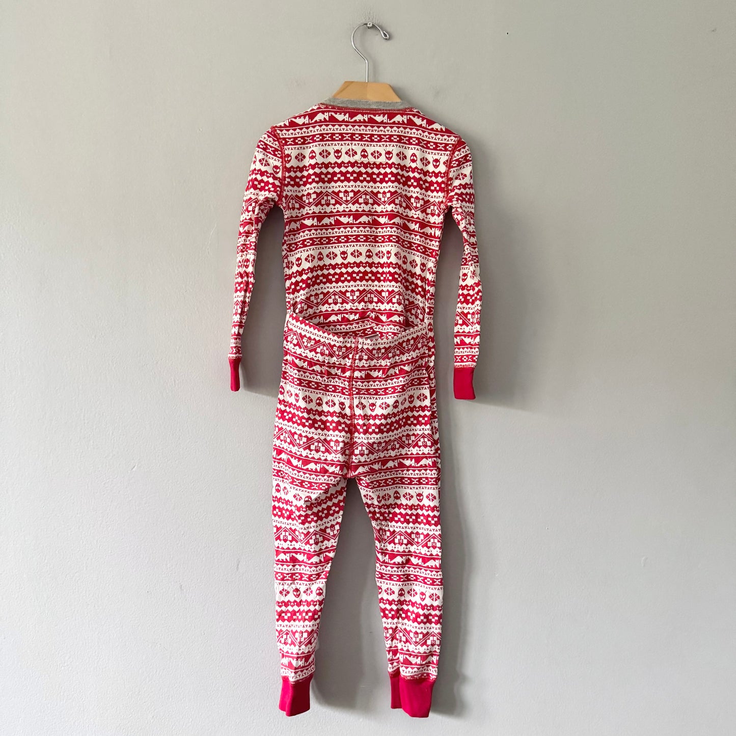 Crewcuts / Red x white romper / 4Y