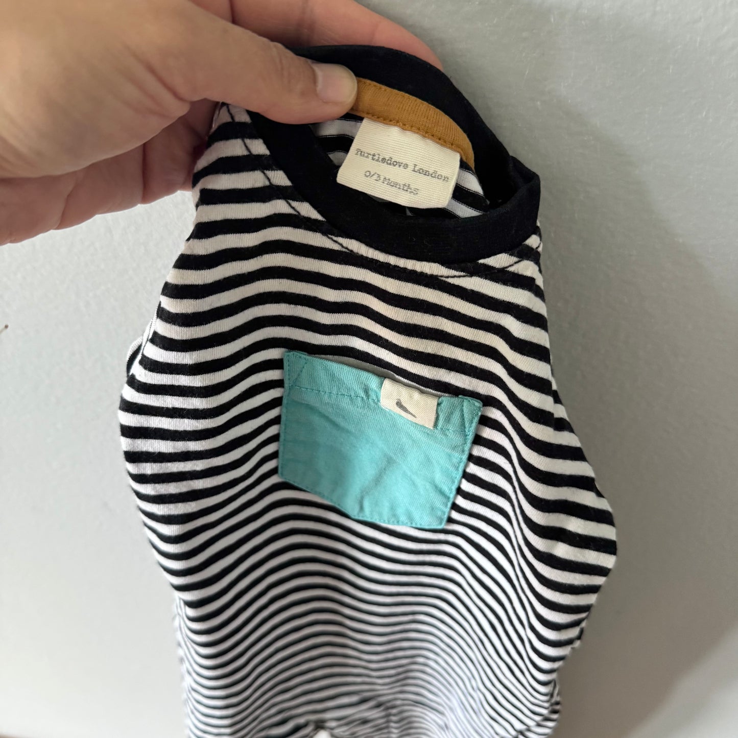 Turtledove London / Stripe romper / 0-3M