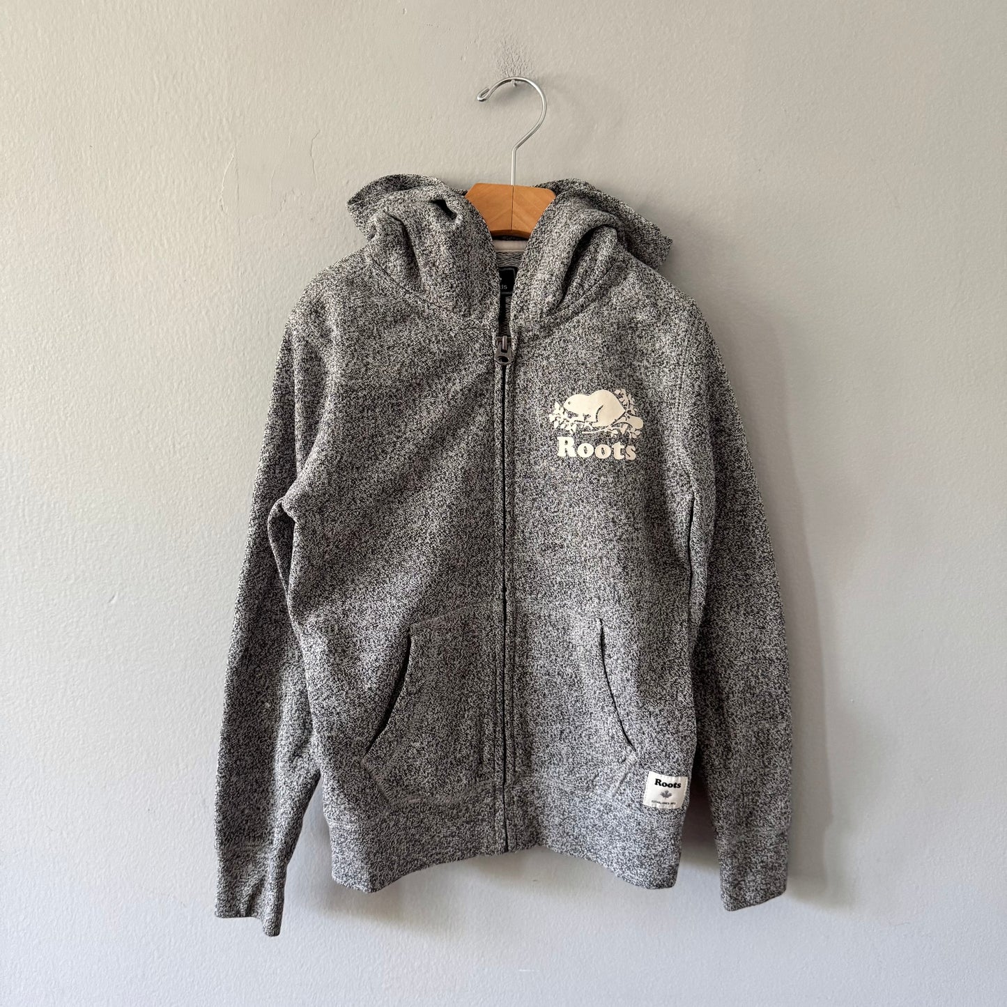 Roots / Salt and pepper zip up hoodie / 7-8Y