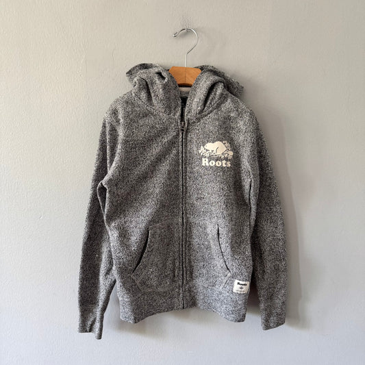 Roots / Salt and pepper zip up hoodie / 7-8Y