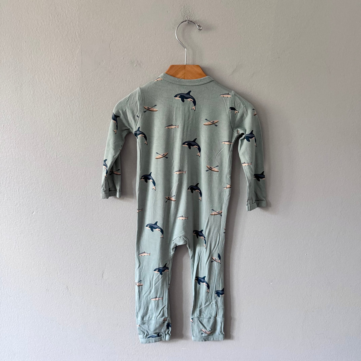 Kyte / Blue x whale romper / 12-18M