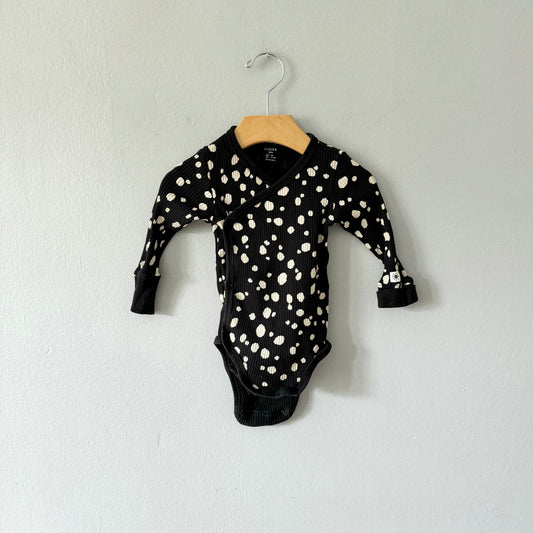 Lindex / Black ribbed onesie / 4-6M