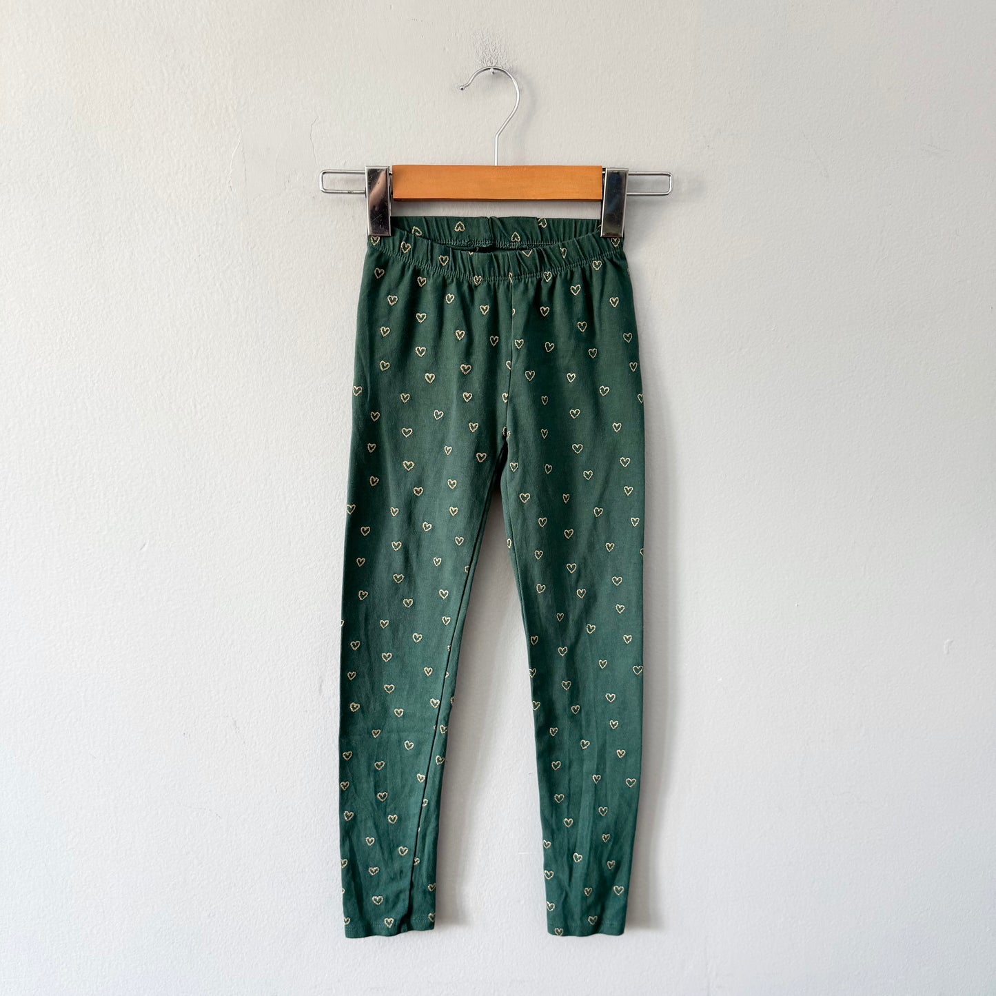 Gap / Green x heart leggings / 6-7Y