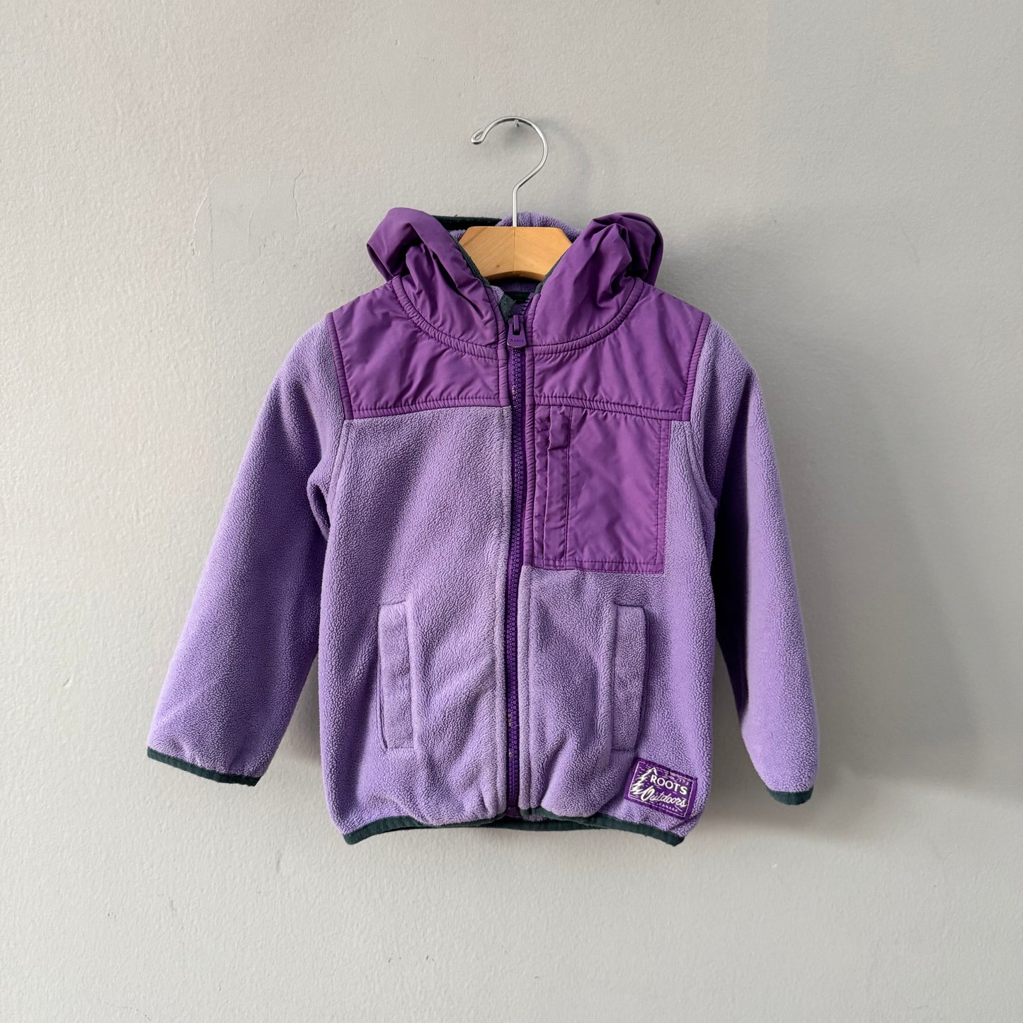 Roots / Purple fleece zip up / 3T