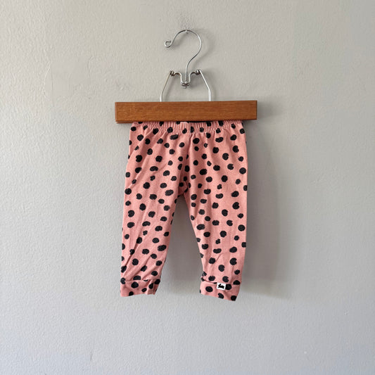 Little & Livey / Orange x black dots leggings / 3-6M
