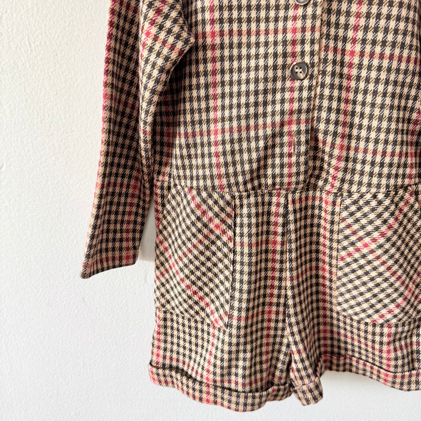 No brand / Brown houndstooth jumpsuit / 4Y
