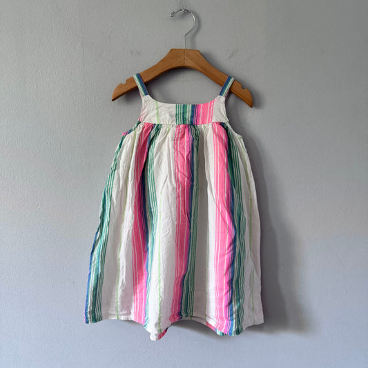 Primark / White pink stripe cami dress / 2-3Y
