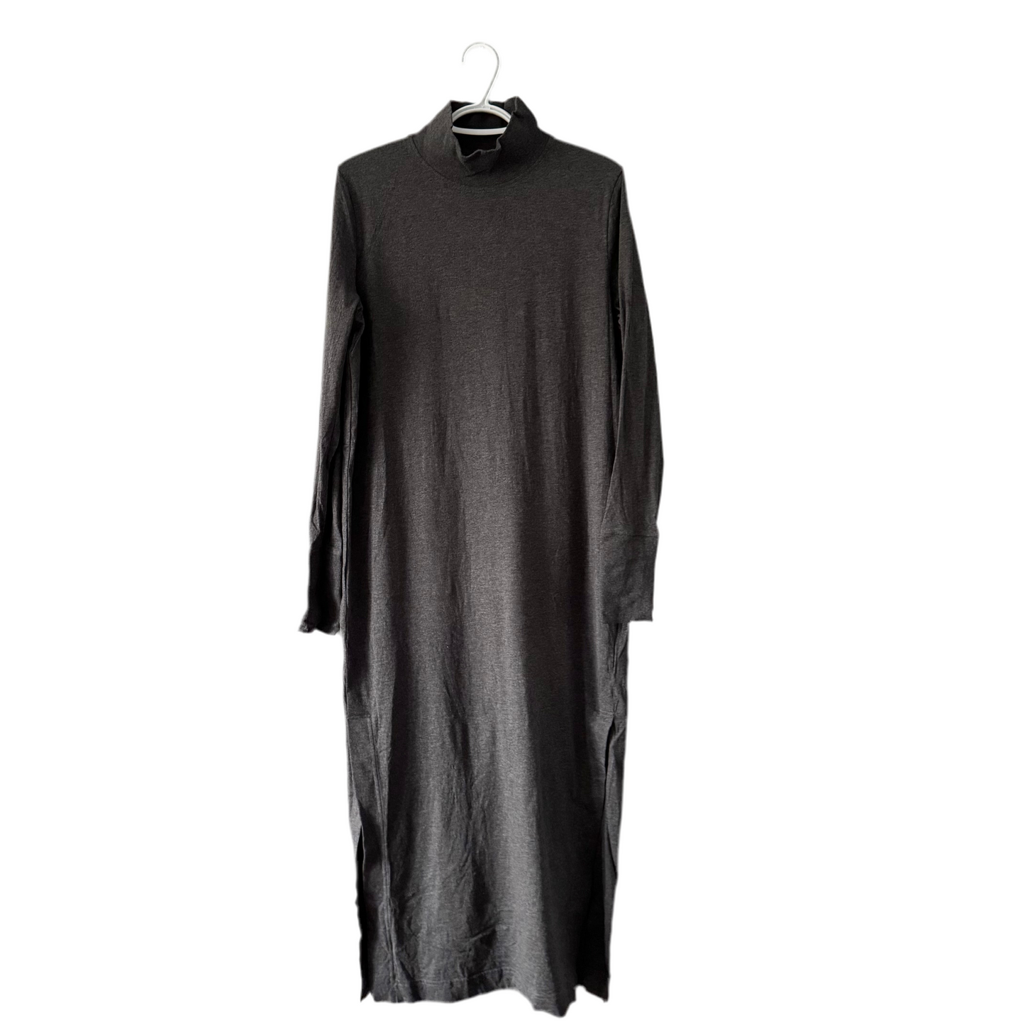 COS / Dark grey turtle neck cotton dress / Women L