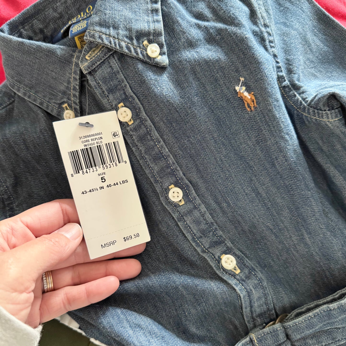 Polo Ralph Lauren / Robe chemise en chambray / 5 ans - Neuve avec étiquette