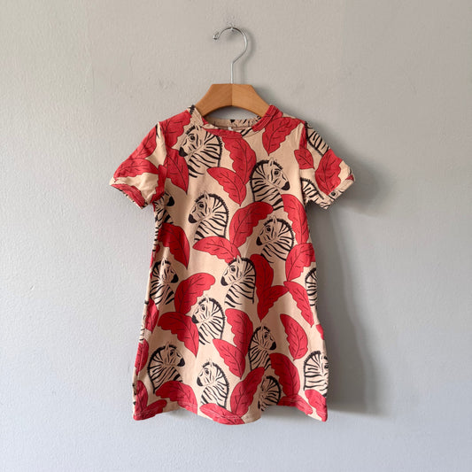 Mini Rodini / Beige x zebra dress / 1.5-3Y