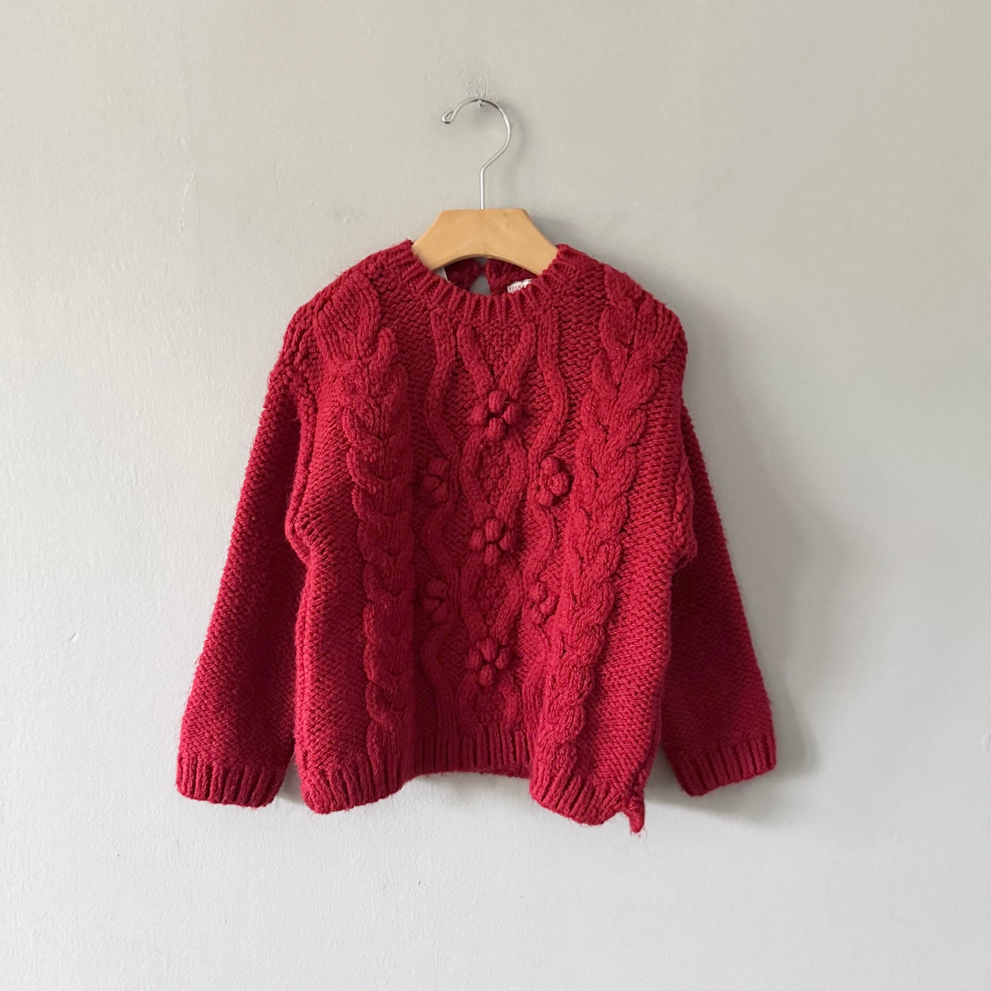 Zara / Red cable knit top / 3-4Y