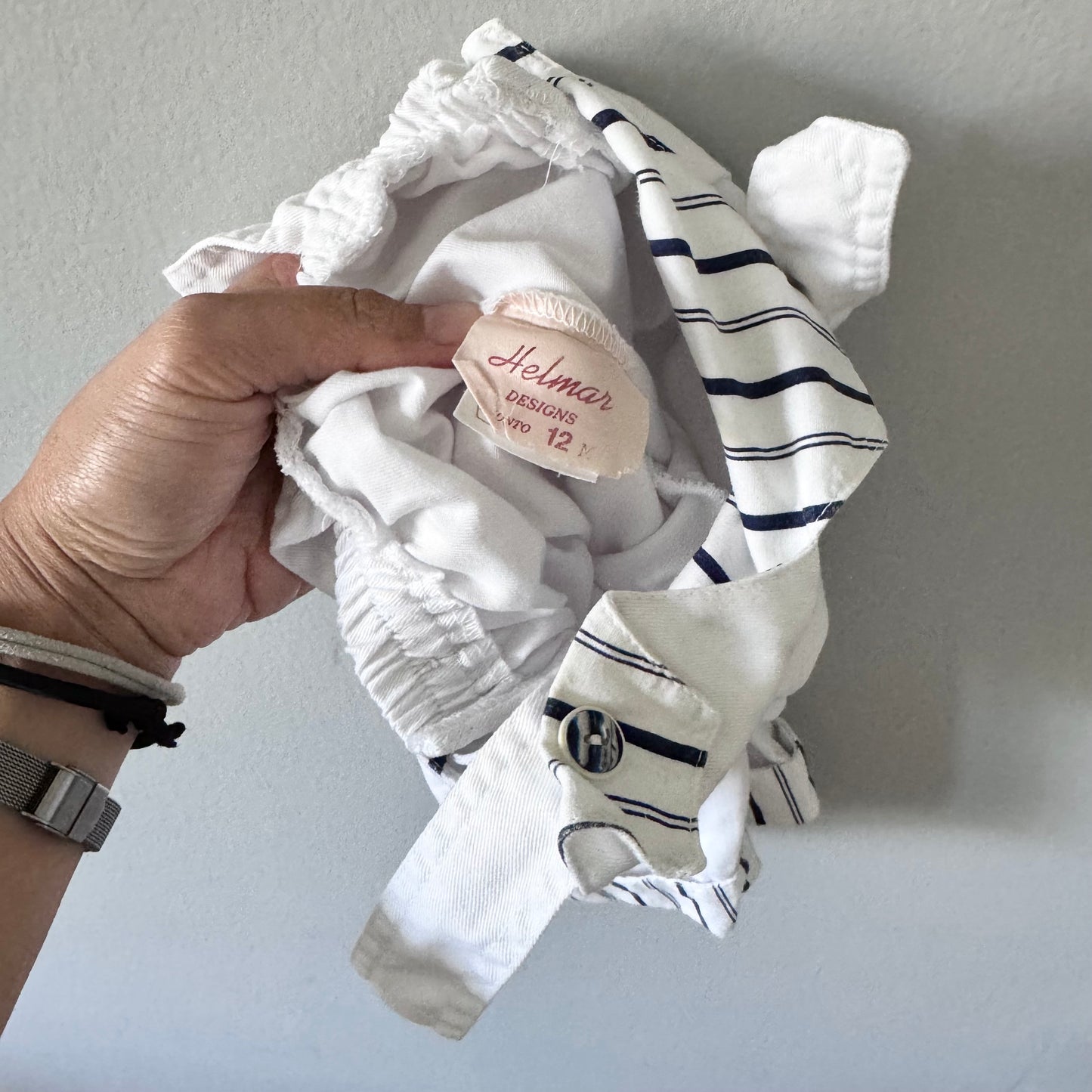 Vintage / White overalls / 12M
