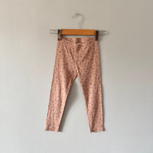 Next / Brown x floral ribbed legging / 4-5Y