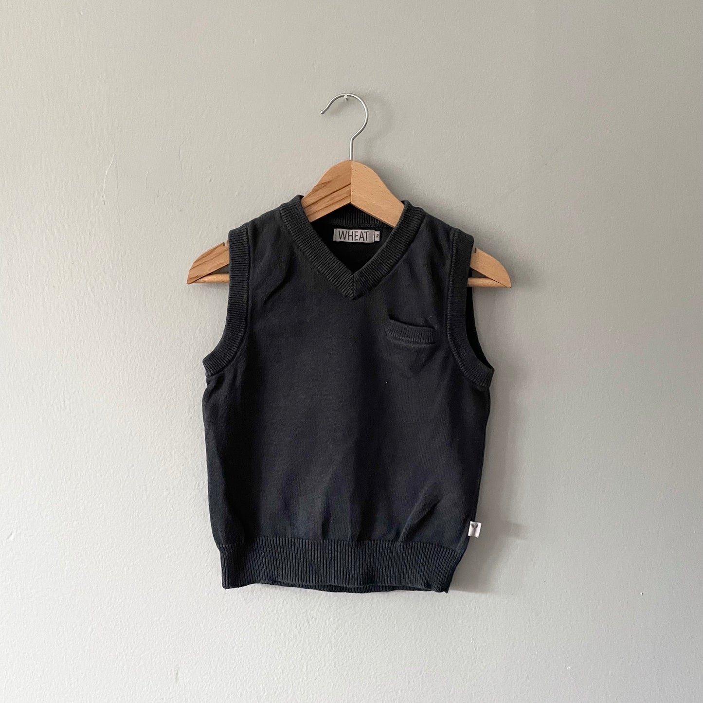 Wheat / Cotton knit vest / 3Y