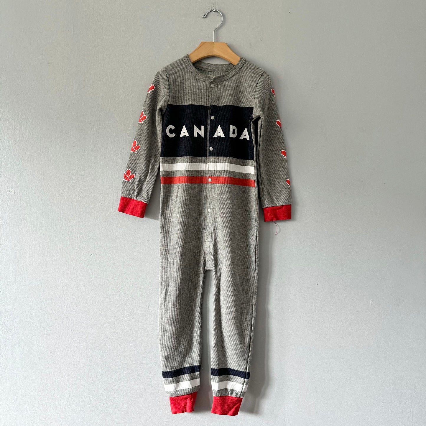 Arborist / Canada waffle pajama romper / 4-5Y