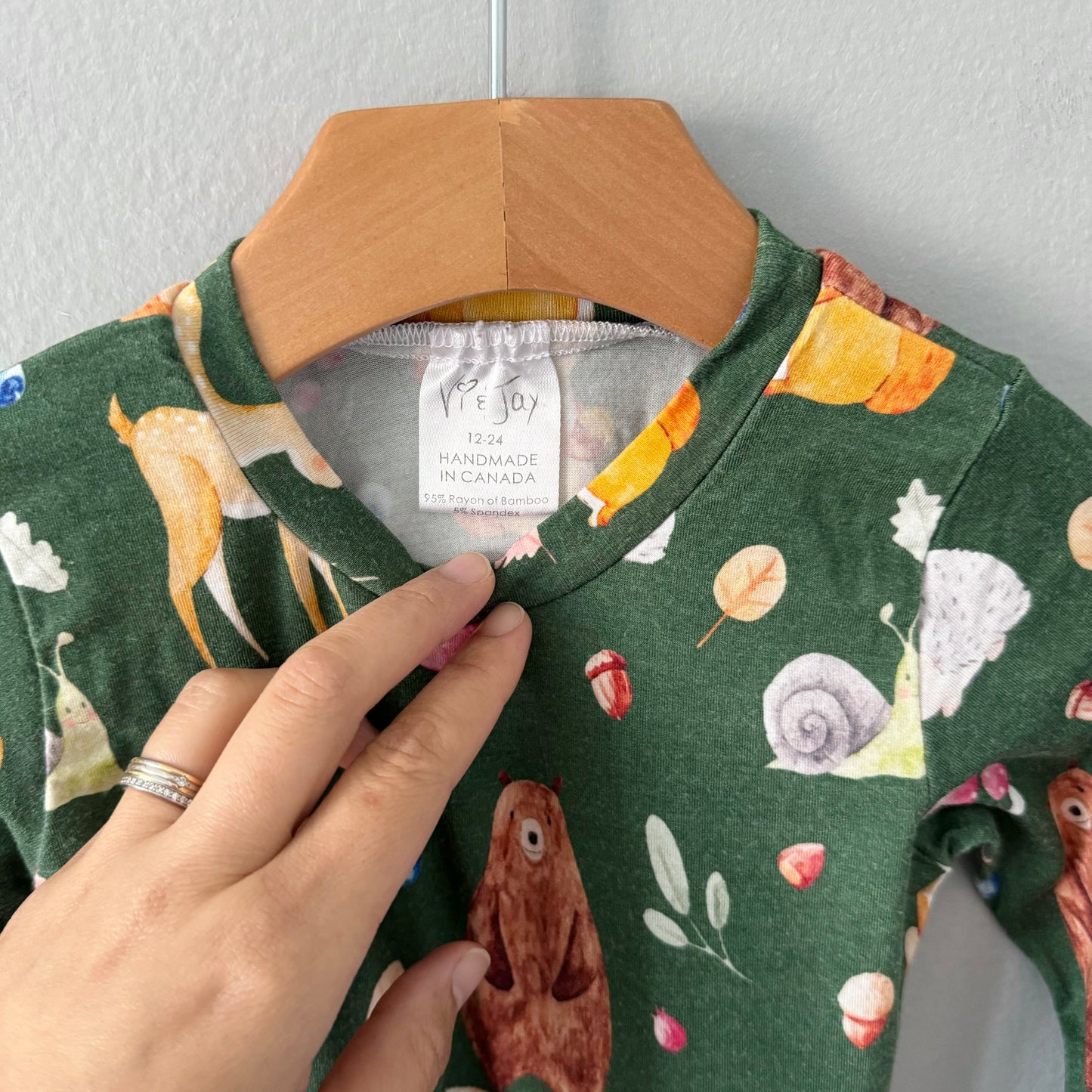 Vi & Jax / Green x animal long sleeve dress / 12-24M