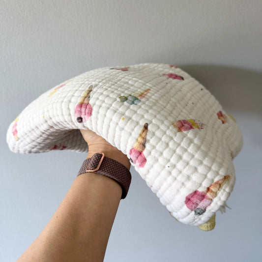 Loulou Lollipop / Muslin quilt blanket - Yellow x ice cream