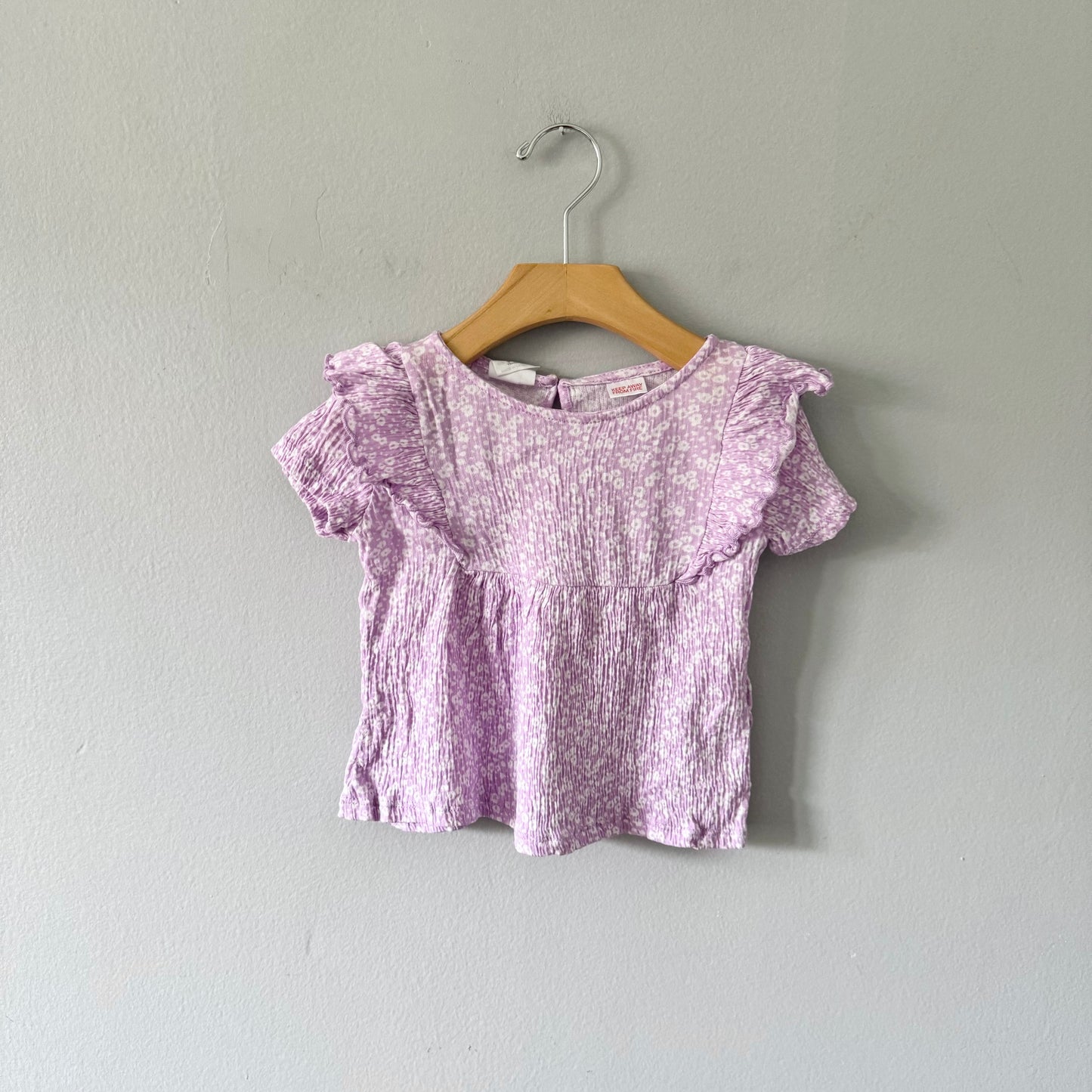 Zara / Purple floral ruffle top / 3-4Y