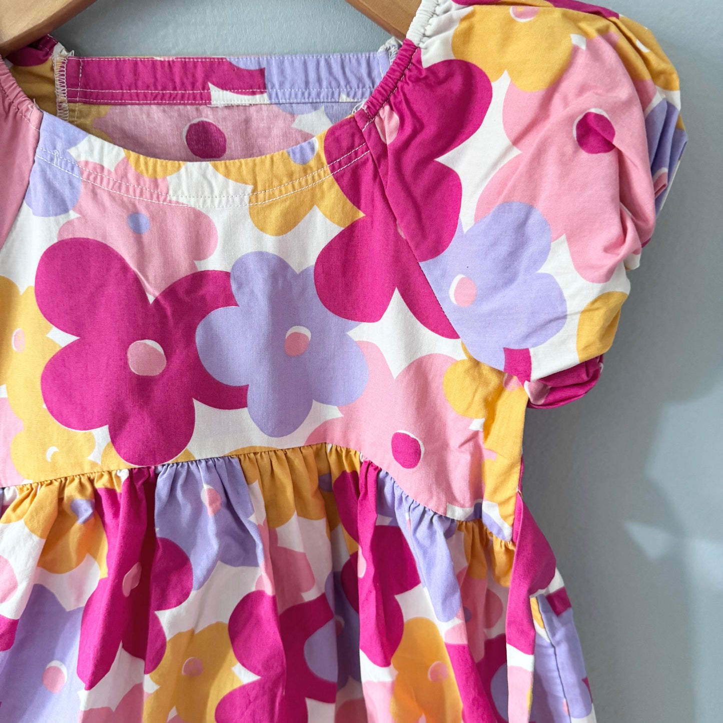 Handmade / Pink purple floral dress / 7Y