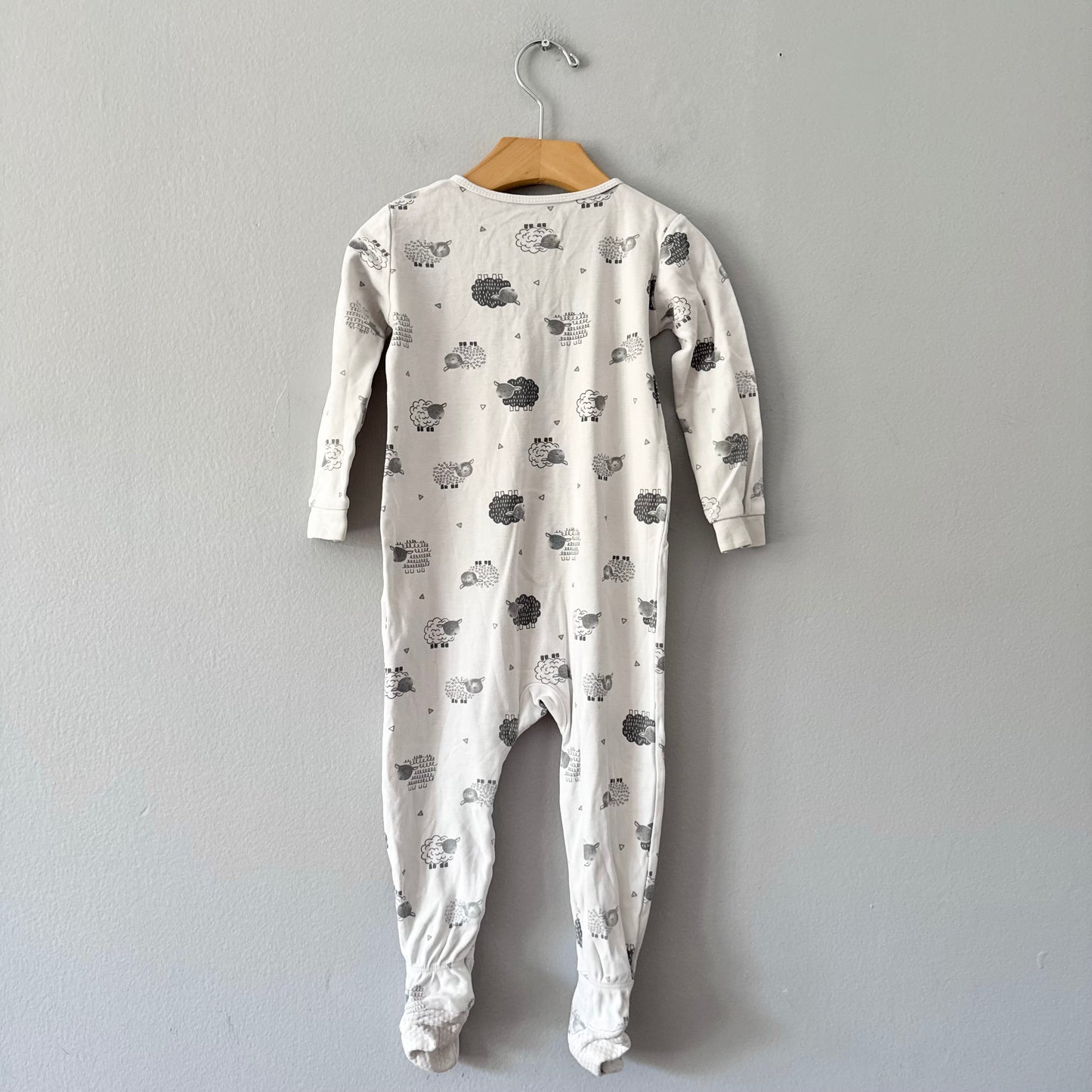 Petit lem / White x sheep romper / 18M