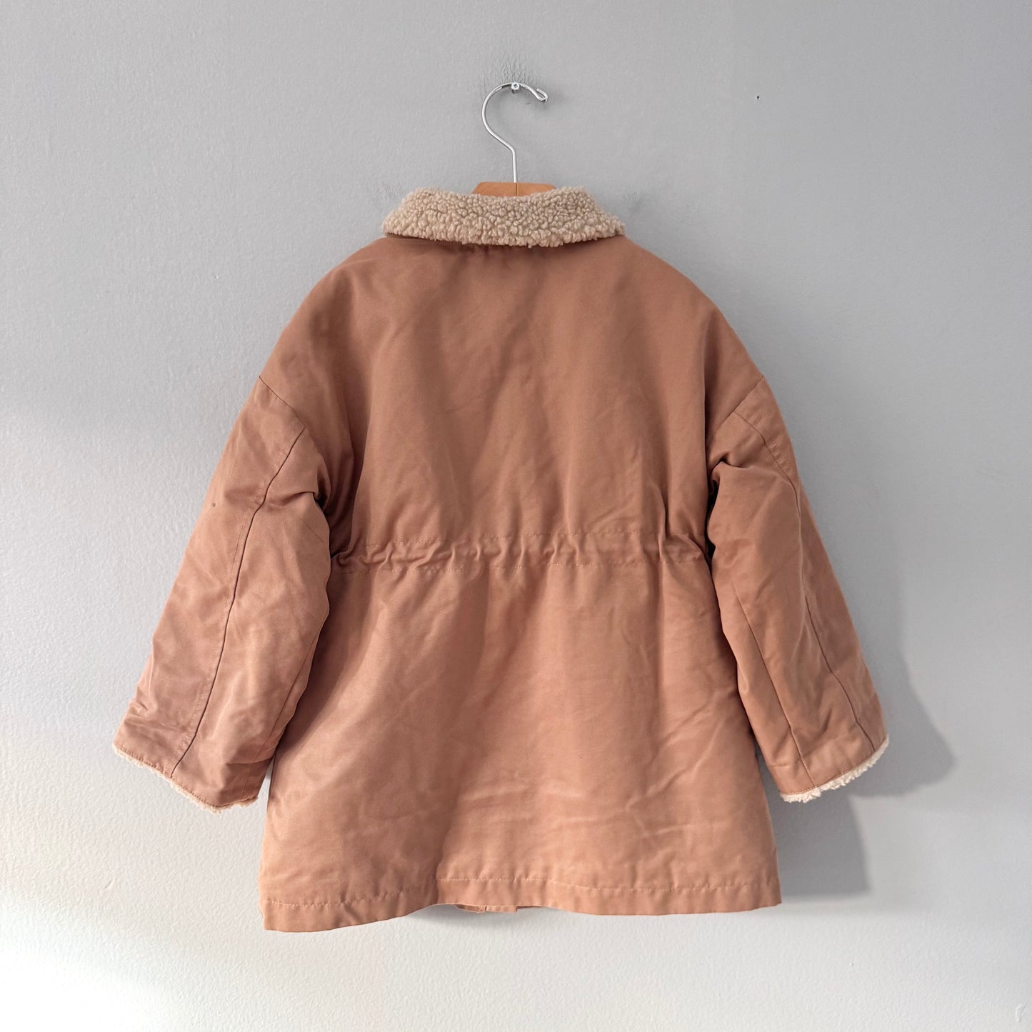 Zara / Brown sherpa lined light jacket / 4-5Y