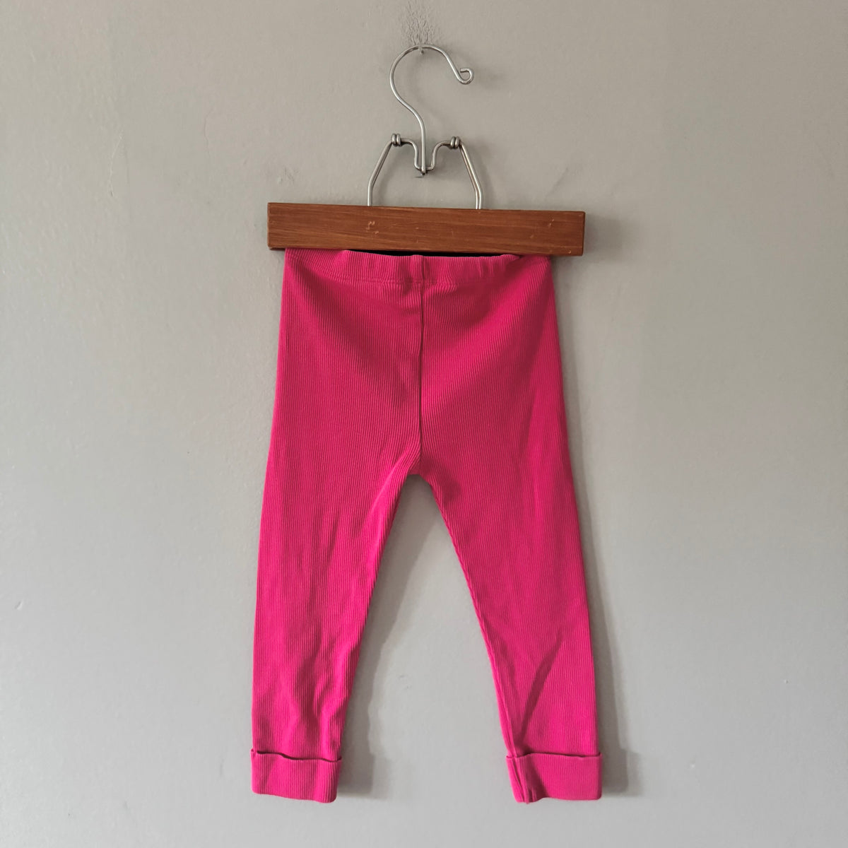 Joules / Pink ribbed leggings / 18-24M