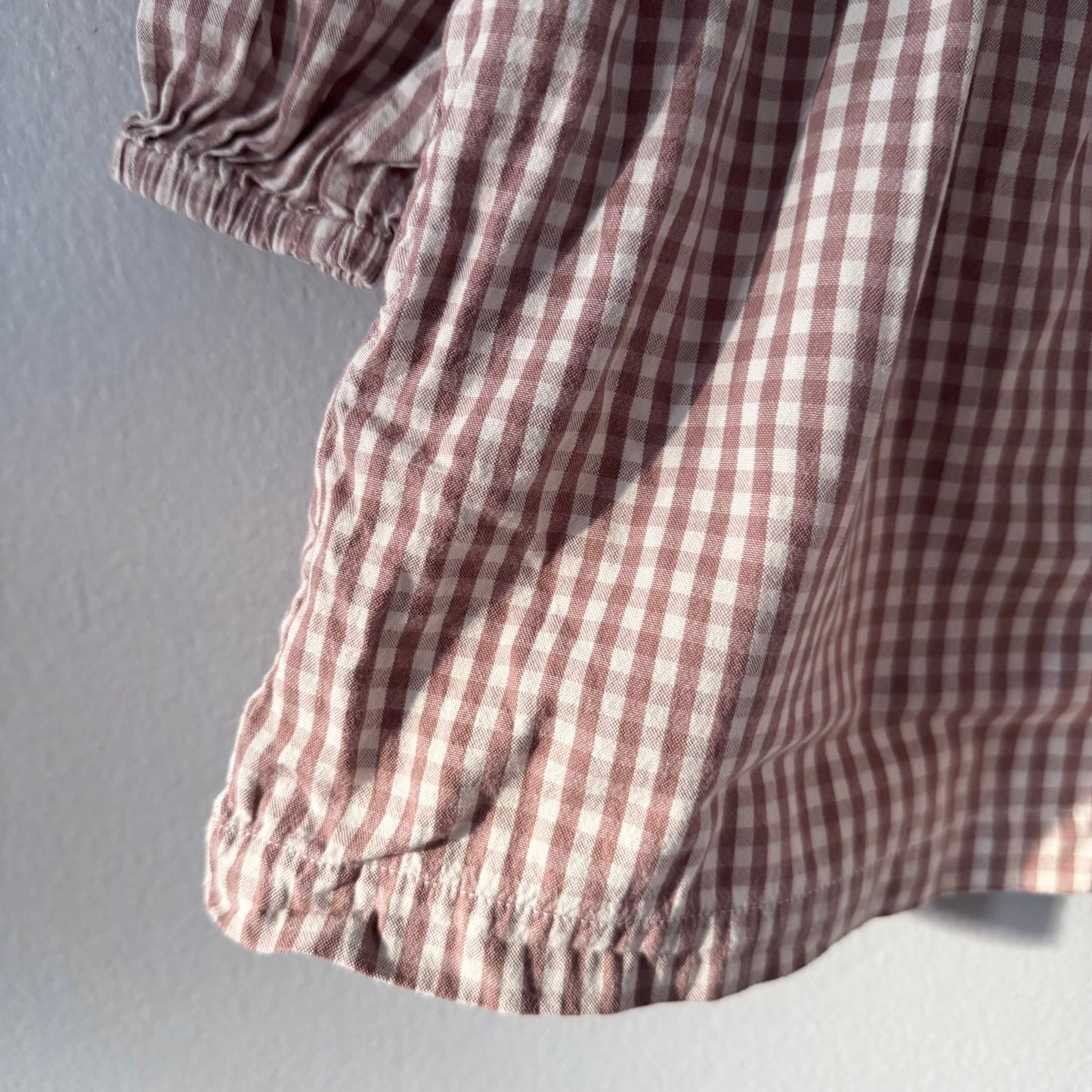 Pehr / Brown gingham long sleeve dress / 18-24M
