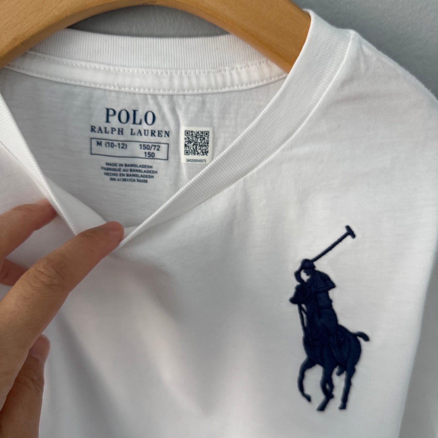 Polo Ralph Lauren / T-shirt blanc à manches longues / 10-12 ans