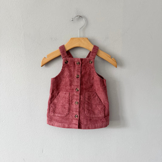 Firsts by Petit lem	/ Brown corduroy overall skirt / 3M