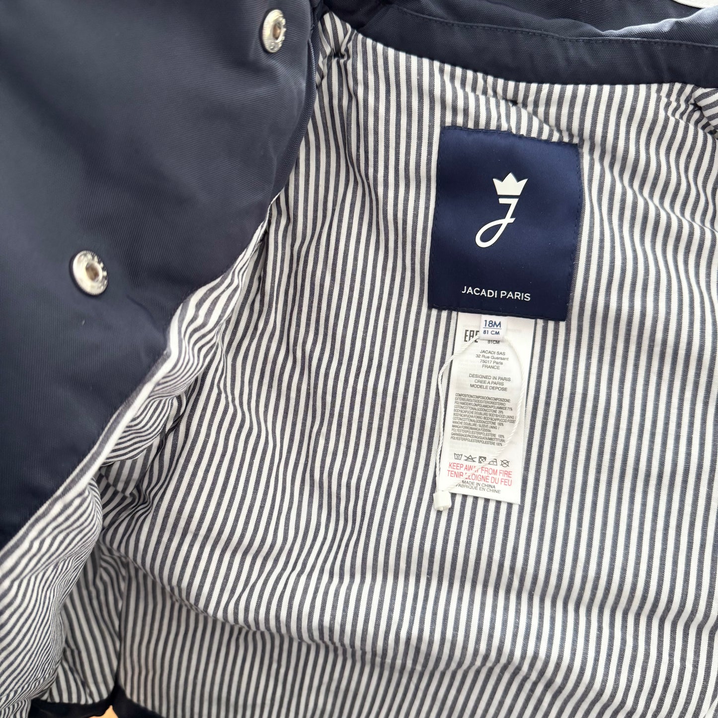 Jacadi / Navy padded jacket / 18M