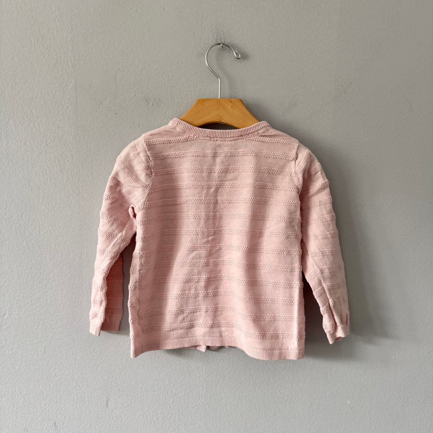 H&M / Smokey pink cotton cardigan / 18-24M