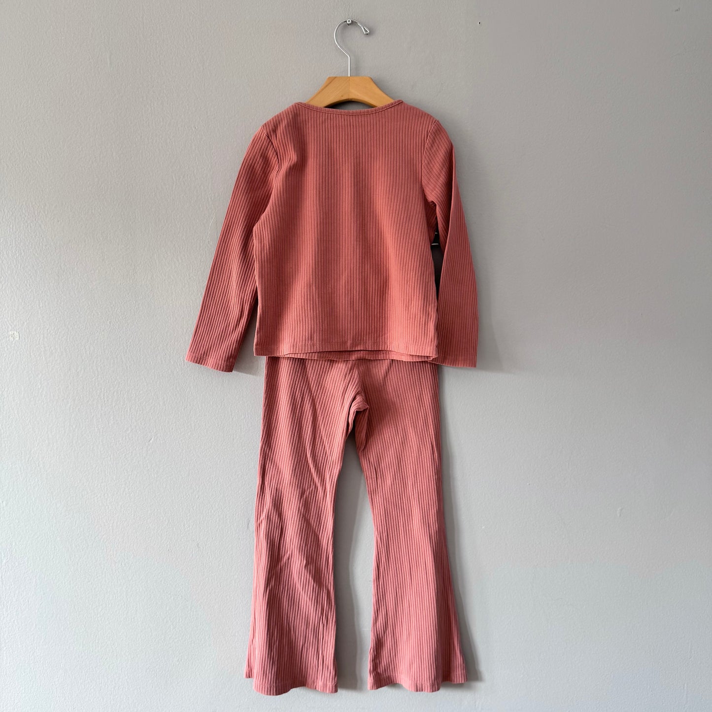 H&M / Brown ribbed long sleeve & leggings set / 6-7Y