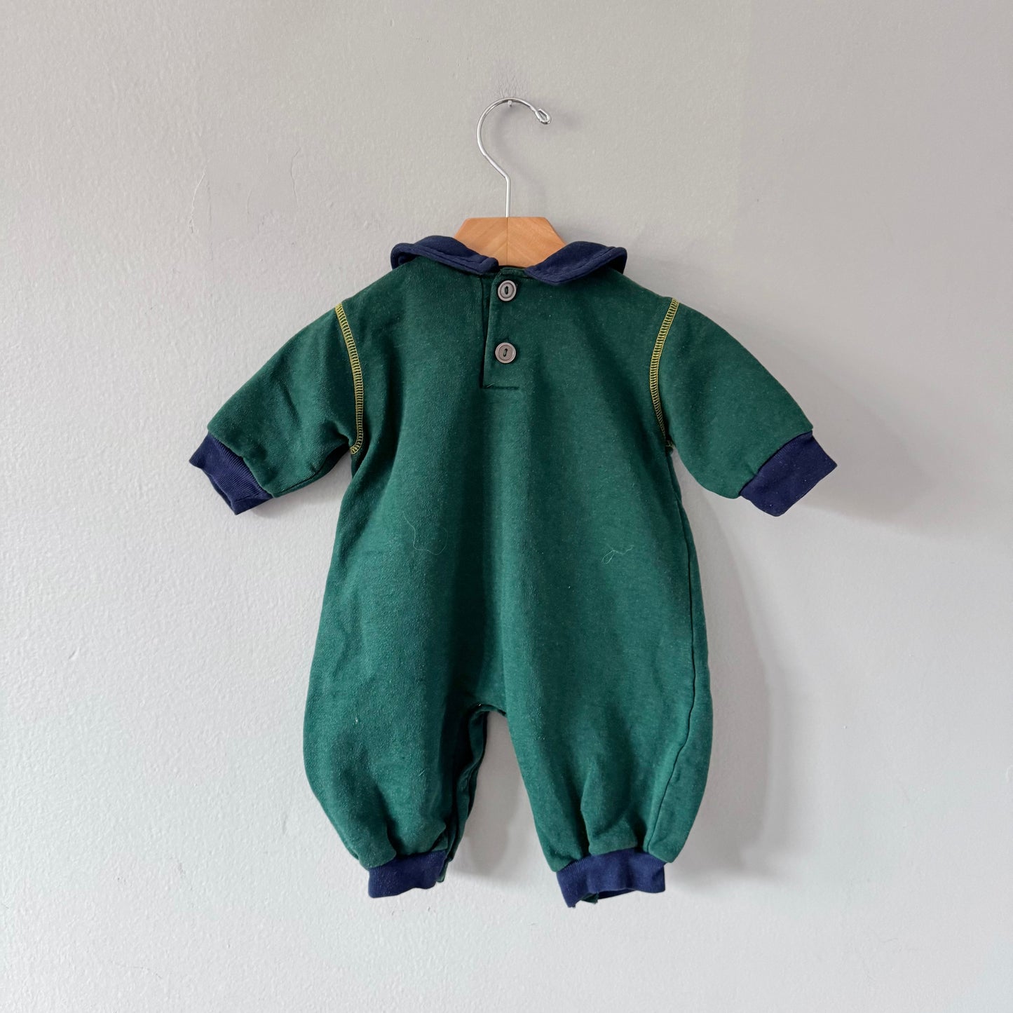 Vintage Baby belugo / Green x bear crew romper / 3-6M