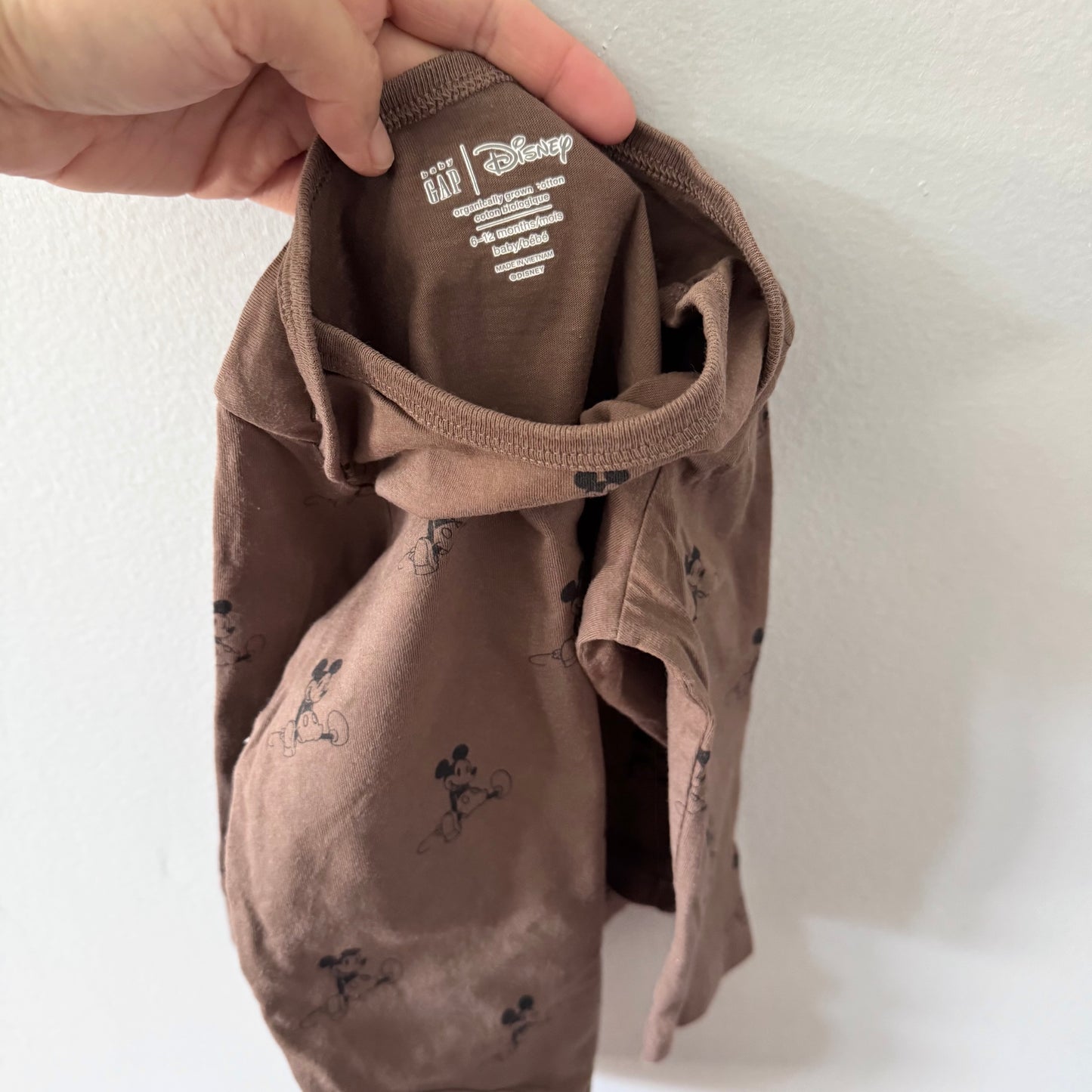 Gap x Disney / Brown Mickey onesie & pants set / 6-12M